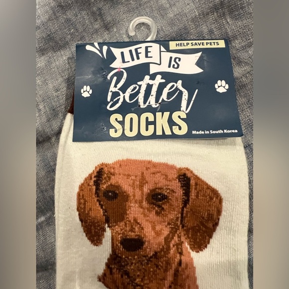 LIFE IS BETTER With A DACHSHUND Socks New! - Picture 4 of 6